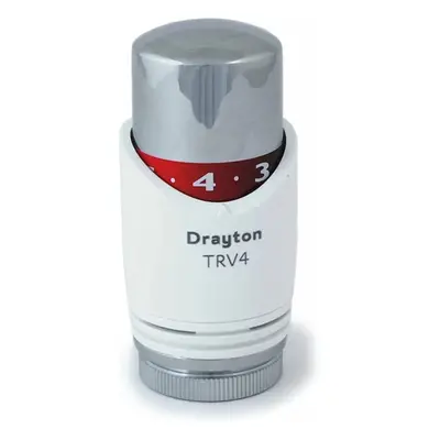 Drayton TRV4 Thermostatic Valve, Head Only, Chrome & White