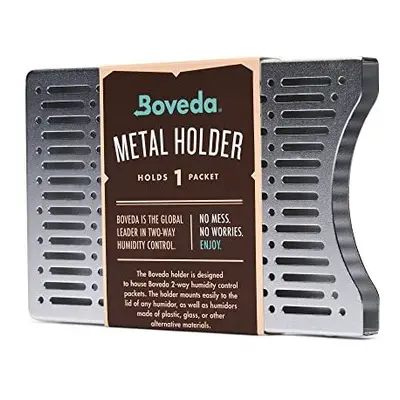 Boveda for Cigars | Brushed Aluminum Boveda Holder for Humidor | for Use with One (1) Size Boved