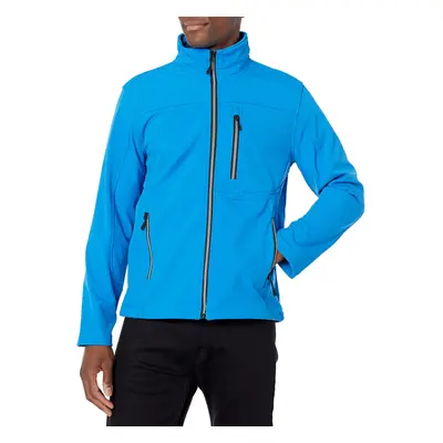 GUESS Men's Softshell Long Sleeve Chest Pocket Jacket Aqua Small