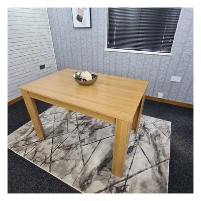 Modern wooden oak effect kitchen dining Table without chairs