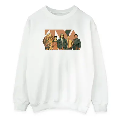 (L, White) Marvel Mens Loki TVA Group Sweatshirt