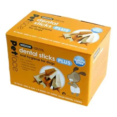 Petface 3-in-1 Dog Dental Sticks, Medium, 56-Piece