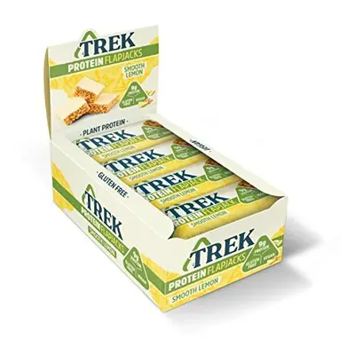 TREK High Protein Flapjack Smooth Lemon - Gluten Free - Plant Based - Vegan Snack - 50g x bars