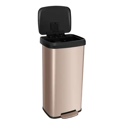 68L Recycling Pedal Bin Stainless Steel Kitchen Bin w/Lid Handle-Gold