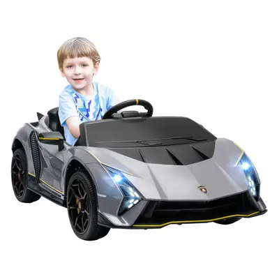 AIYAPLAY 12V Lamborghini Autentica Licensed Ride on Car, Grey