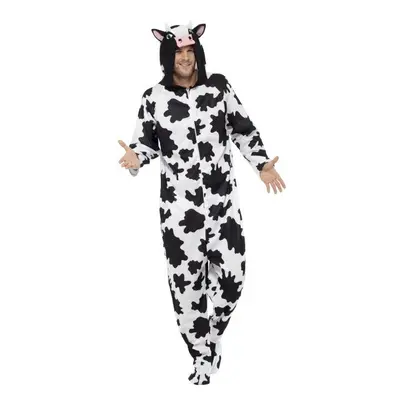 Smiffy's Adult Unisex Cow Costume, All In One Jumpsuit, Size: M, Colour: Black - cow costume fan