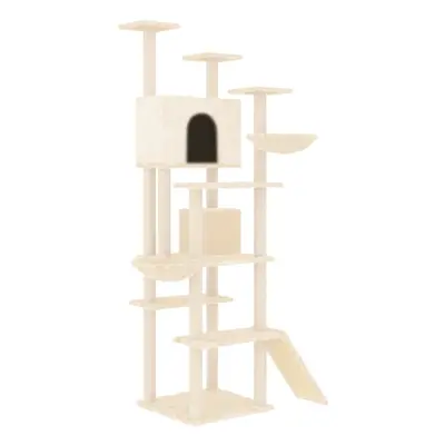 (cream) vidaXL Cat Tree with Sisal Scratching Posts cm Cat Climber Multi Colours