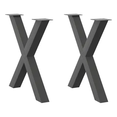 (anthracite, x (72-73) cm (80 mm)/ pcs) vidaXL Dining Table Legs X-Shaped Desk Legs Kitchen Meta