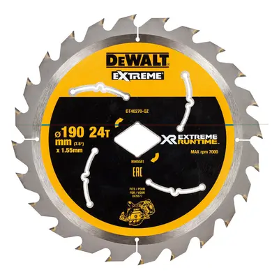 DeWALT DT40270-QZ XR 190mm x Diamond Bore x 24T Circular Saw Blade