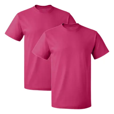 Fruit of the Loom Men's Crew T-Shirt (2 Pack) Cyber Pink X-Large