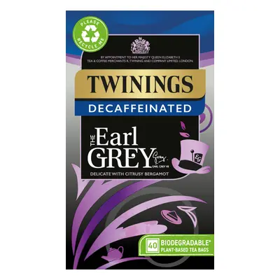 TWININGS Decaffeinated Earl Grey Teabags 40's (Pack of 4)