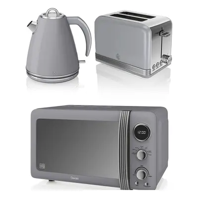 Swan Retro Digital 20L Microwave 1.5L Jug Kettle & Slice Toaster Set