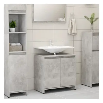 vidaXL Bathroom Cabinet Concrete Grey Chipboard Washroom Cupboard Organiser