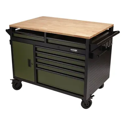 BUNKER® Multi-Functional Workbench Roller Tool Cabinet, Drawer, 48"", Green