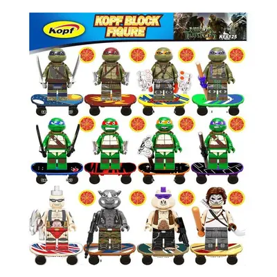 (12Pcs/set) Teenage Mutant Ninja Turtles Assembled Building Blocks Minifigures Kid's Toys