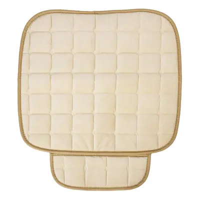 (Beige) Plush Car Front Seat Cushion Covers Chair Protector Seat Pad Mat Universal