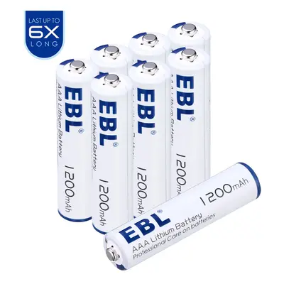 (12 Pack) EBL 1200mAh 1.5V AAA Non-Rechargeable Lithium Batteries For Controllers, Clocks Electr