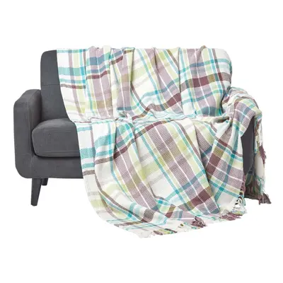 (Green, x cm) Tartan 100% Cotton Falun Throw with Tassels