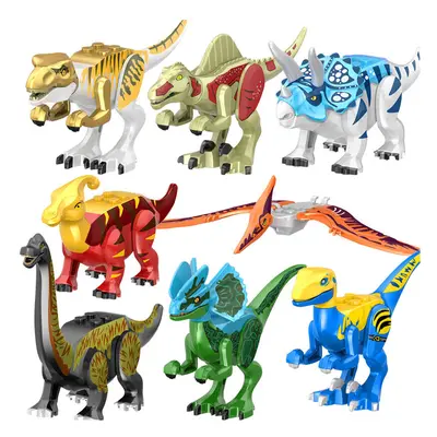 (Style G 8pcs) Large Dinosaur Figure Big Size Indominus T Rex Blocks Lego Toys