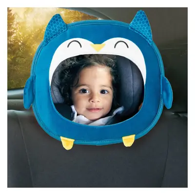 Easy View Owl Character Baby Car Mirror, Safety Car Seat Mirror for Rear Facing Infant, Fully Ad