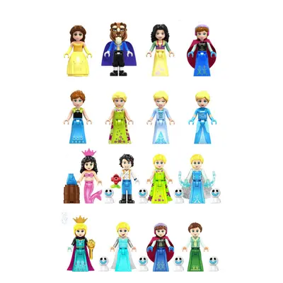 (Style D 16pcs) 24PCS Beauty and the Beast Minifigures Toys Fit Lego