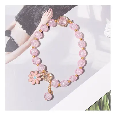 Small pink daisies plastic bracelet jewelry trinkets