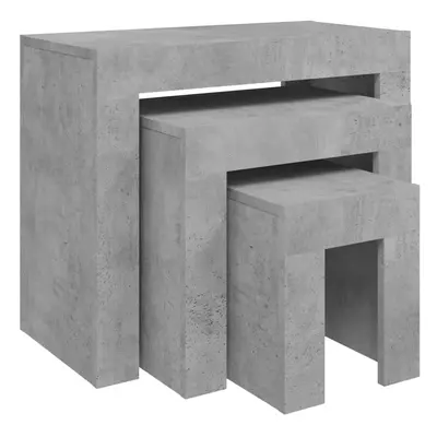 vidaXL 3x Nesting Coffee Tables Concrete Grey Engineered Wood Couch End Table