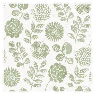 (Green) Inge Floral Vinyl Wallpaper Fine Decor