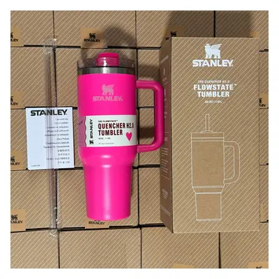 (Valentine's Day Pink) Stanley Quencher H2.0 FlowState Tumbler 40oz Cup 1.2L