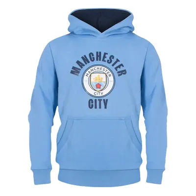 (Sky Blue, Years) Manchester City Boys Hoody Fleece Graphic Kids OFFICIAL Football Gift