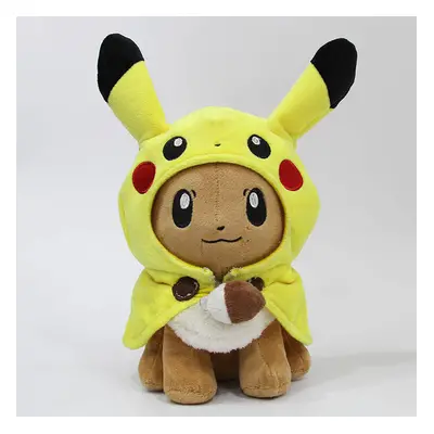 (Eevee) 30cm Pokemon Eevee Pikachu Coat Cross-Dress Plush Doll