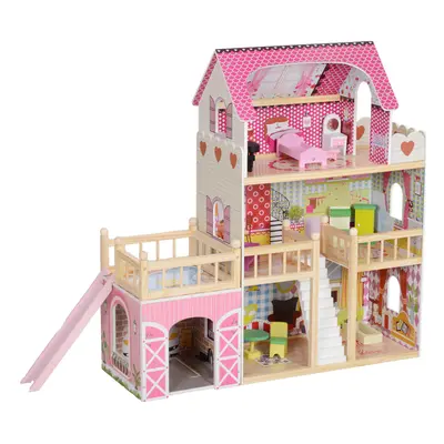 AIYAPLAY Dolls House with Wooden Furniture Pieces, for Ages Years