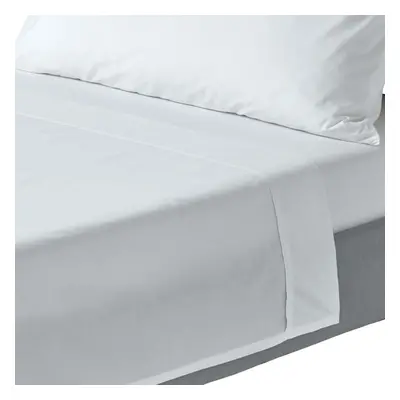 (Super-King, White) Egyptian Cotton Flat Sheet Thread Count Bed Sheet