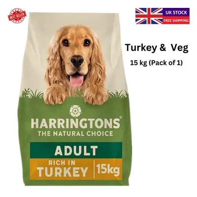 (Adult Dog Food Turkey & Veg - 15kg) Harringtons Complete Dry Dog Food