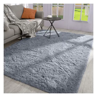 (SILVER, X 290) Extra Large Shaggy Rugs Living Room Runner Carpet