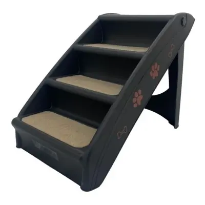 (Black) HugglePets Plastic Pet Stairs / Steps