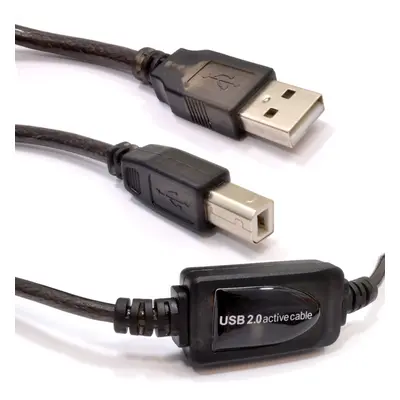 kenable USB 2.0 Active Lead A Male to B Type Printer Plug Boosted Cable 20m