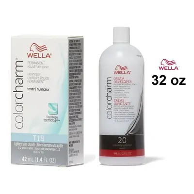 (T18, Developer (Vol.20) 32oz) Wella Color Charm Developer Volume 32oz