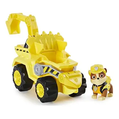 PAW PATROL Dino Rescue Rubble's Deluxe Rev Up Vehicle with Mystery Dinosaur Figure, Grey