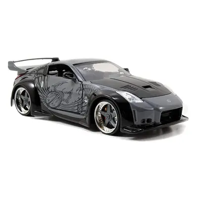 D.K.'s Nissan 350Z Black ""Fast n Furious"" Movie 1/24 by Jada Full Body Grey Design and Black H