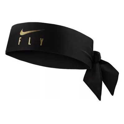 NIKE Gold Fly Logo Dri-Fit Head Tie Headband - Gold / Black