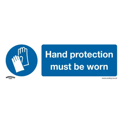 Sealey Worksafe® Hand Protection Must Be Worn Safety Sign, Rigid Plastic - Pack of SS6P10