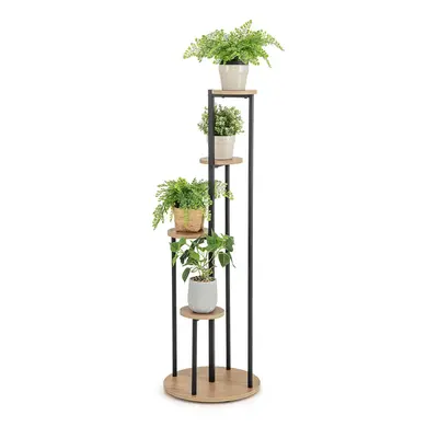 Indoor Metal Plant Stand Tall Corner Plant Shelf for Potted Plant-Natural