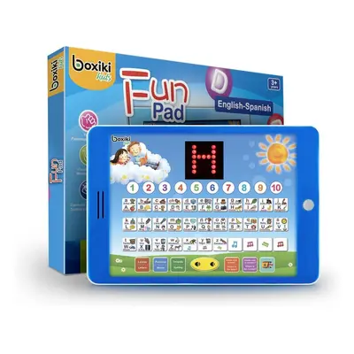 Boxiki kids Spanish-English Tablet Bilingual Educational Toy with LCD Screen Display Touch-and-T