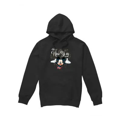 (S, Black) Disney Mens Mickey Mouse New Year Hoodie