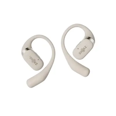 (Beige) Shokz OpenFit Headphone Wireless Bluetooth Sweat Resistant Open Ear Construction