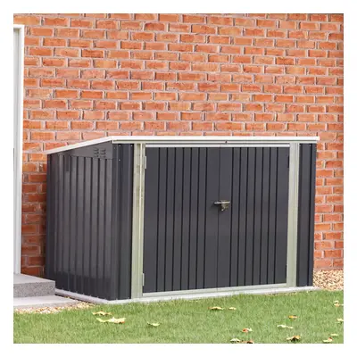 7 x ft Metal Pent Garden Bike Bicycle Storage Shed Bike Store Outdoor Bike Storage Charcoal Blac