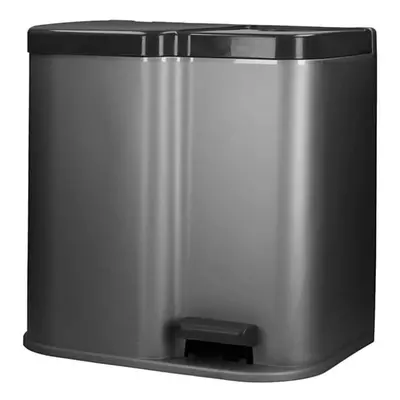 Curver Duo Pedal Bin Deco 15L with 6L Inner Buckets Light Grey Waste Container