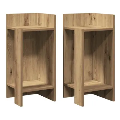 (artisan oak, pcs) vidaXL Side Tables with Shelf Hallway Tea End Table Centre Accent Sofa Table