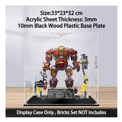 (C) for LEGO Super Heroes Acrylic Display Case The Hulkbuster Model,Dustproof Display Box for Mo